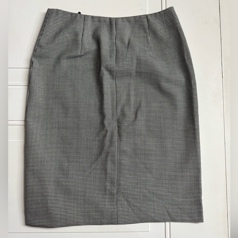 Ralph by Ralph Lauren White Black Houndstooth Wool Blend Zip Up Skirt Size 0 - Picture 4 of 5